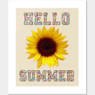 hello summer vibes with sunflower Posters and Art